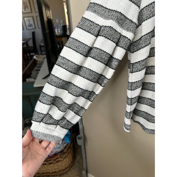 Style & Co Womens Black Striped Sweater Small Long sleeve balloon pullover round - Picture 3 of 7